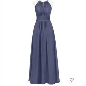 Bridesmaids dress in stormy blue